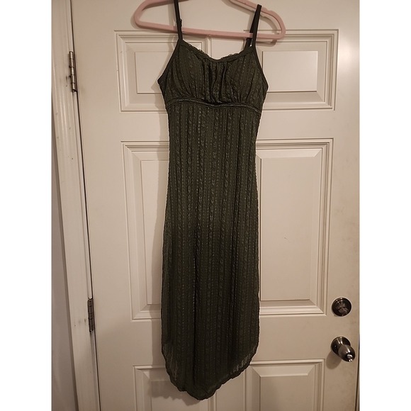 Y2K Coquette Lace Bodycon Dress Milkmaid Maxi Babydoll Tank 2000s Sz M 8 - 10 - Picture 2 of 9